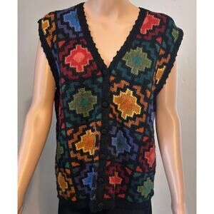 Facturia La Viconita 100% Baby Alpaca Multi Color Patchwork Vest